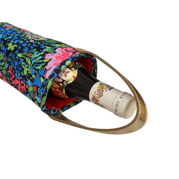 LILLY PULITZER Insulated Wine Neoprene Bag Bottle Holder Sleeve NEW - Picture 5 of 6